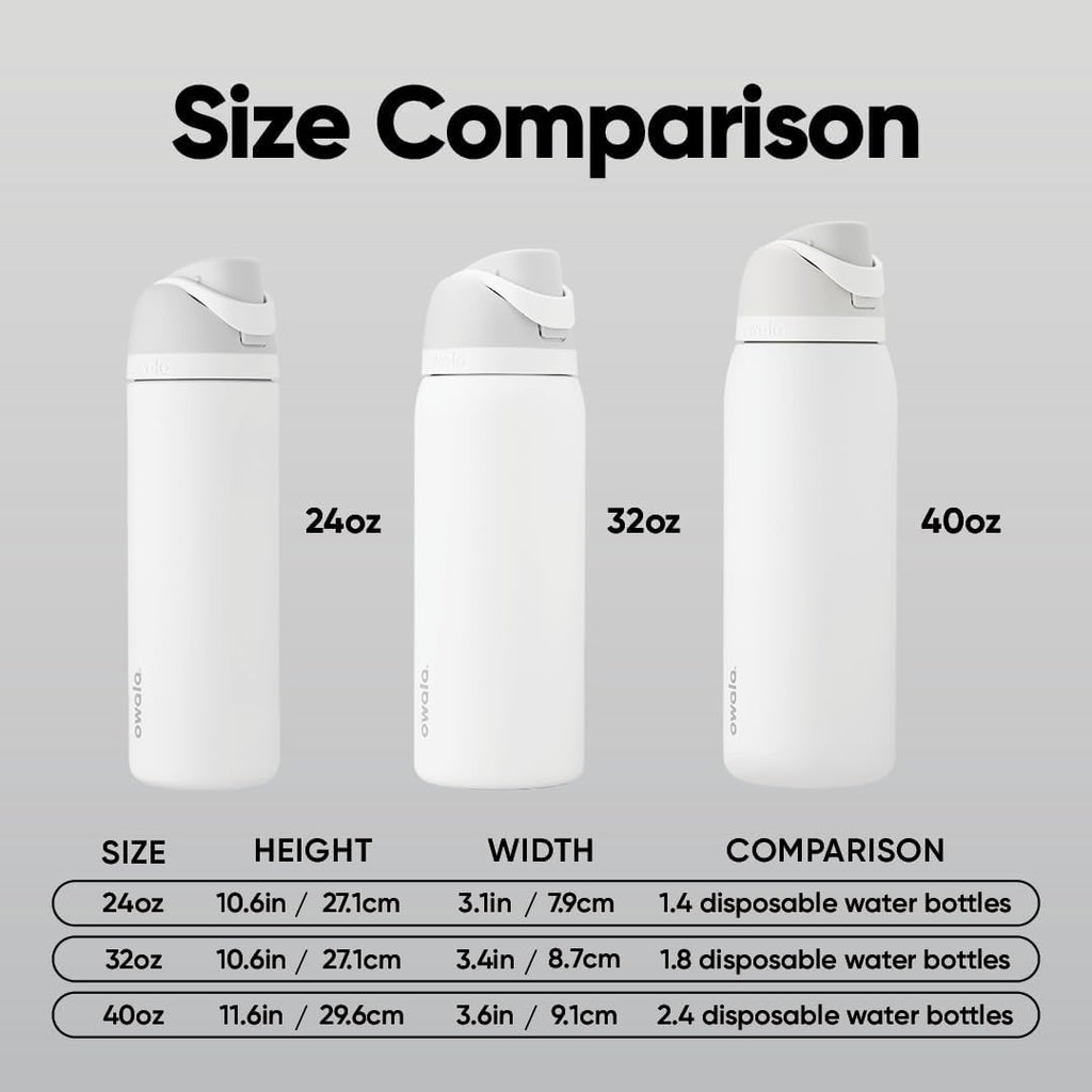 Owala FreeSip Insulated Stainless Steel Water Bottle with Straw, BPA-Free Sports Water Bottle, Great for Travel, 24 Oz, Denim