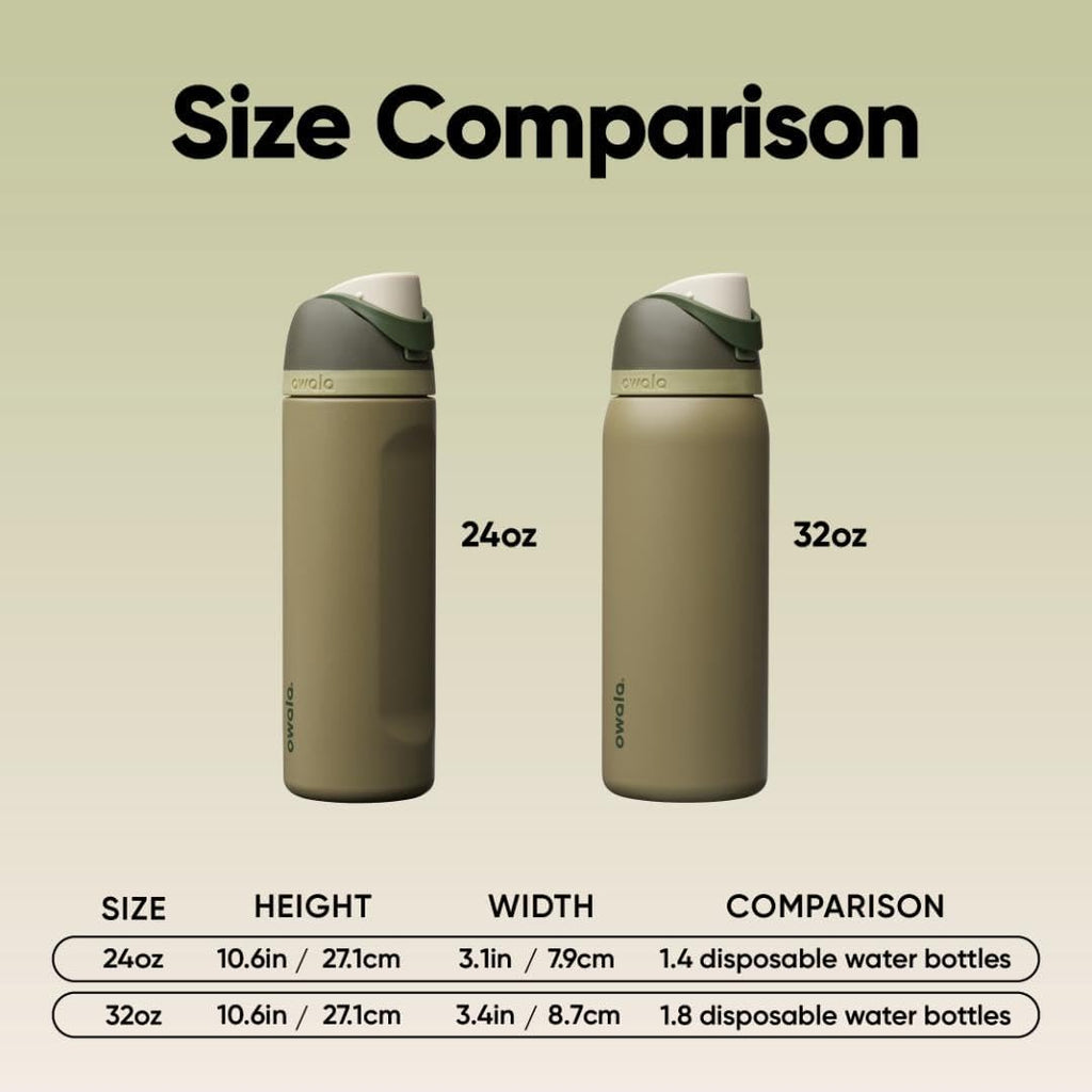 Owala FreeSip Insulated Stainless Steel Water Bottle with Straw, BPA-Free Sports Water Bottle, Great for Travel, 24 Oz, Denim