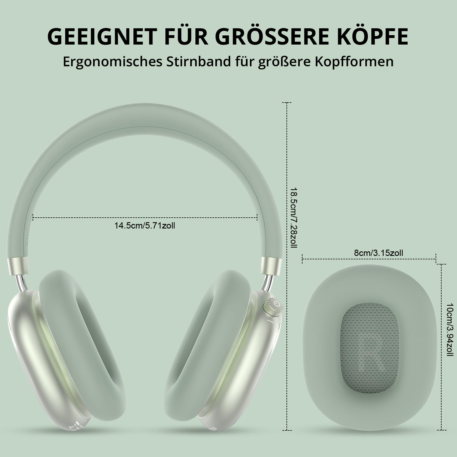 NC95 Hybrid Active Noise Cancelling Headphones with Knob Control, 120H Playtime Over Ear Headphones Wireless Bluetooth 6.0, App Control, Hi-Res Audio, Comfort Fit, Clear Calls for Travel/Workout
