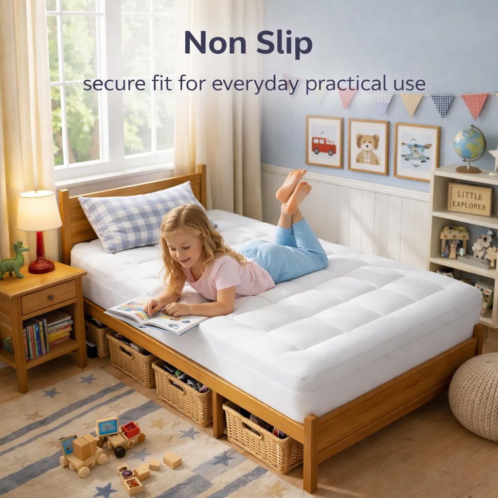 ELEMUSE 3 Inch Queen Size Dual Layer Memory Foam Mattress Topper, 2 Inch Cooling Memory Foam, 1 Inch Luxury Plush Pillowtop, Premium Pressure Relief Bed Pad for Hot Sleepers, Hotel Comfort Upgrade