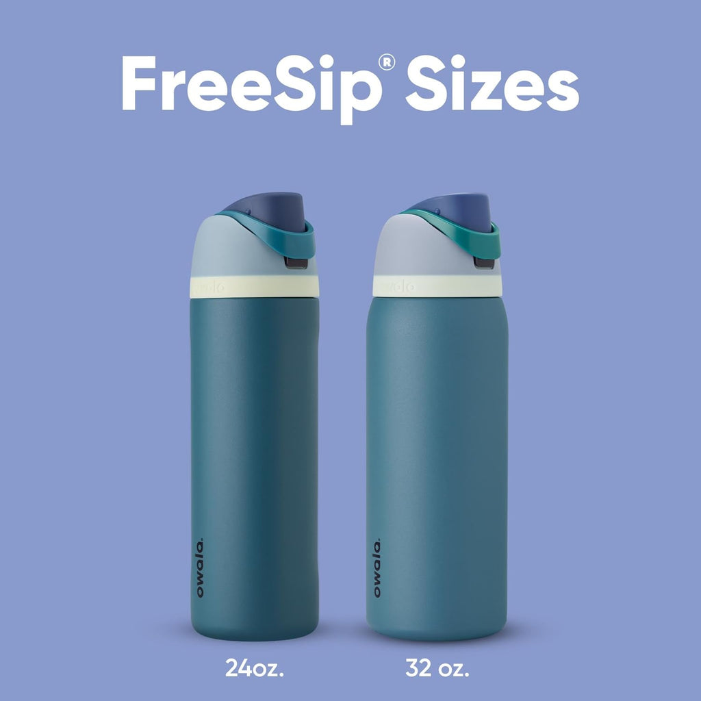 Owala FreeSip Insulated Stainless Steel Water Bottle with Straw, BPA-Free Sports Water Bottle, Great for Travel, 24 Oz, Denim