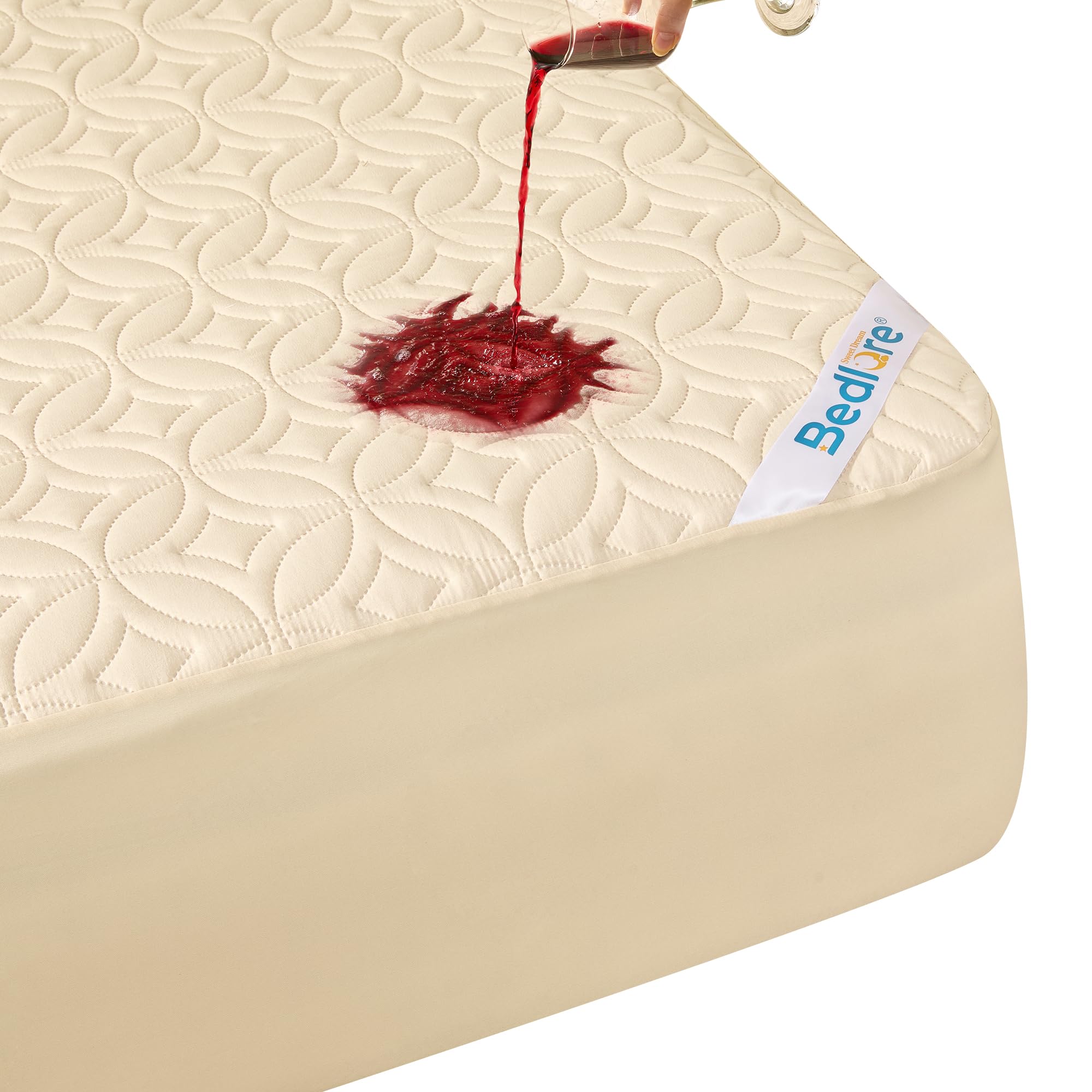 BEDLORE Waterproof Mattress Protector, Queen Size Mattress Pad Noiseless with Deep Pocket 6"-18" Depth, Soft Breathable Dirt-Proof Bed Mattress Cover Washable for Home, Bedroom, Hotel (Gray)