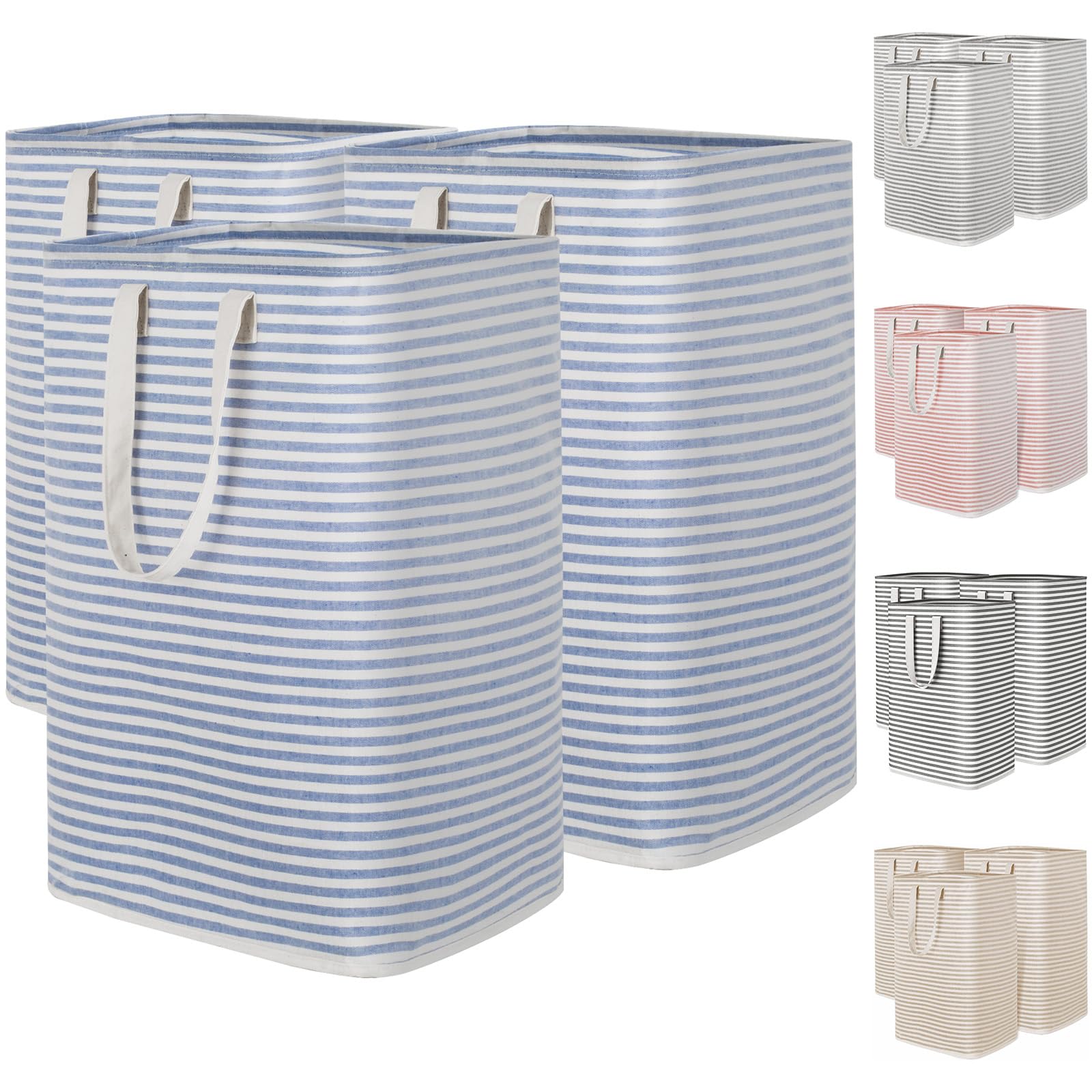 Lifewit 2 Pack Laundry Basket 80L Each, Collapsible Clothes Hamper with Reinforced Handles, Freestanding Waterproof Design for Bedroom and Laundry Room, Grey 160L Total