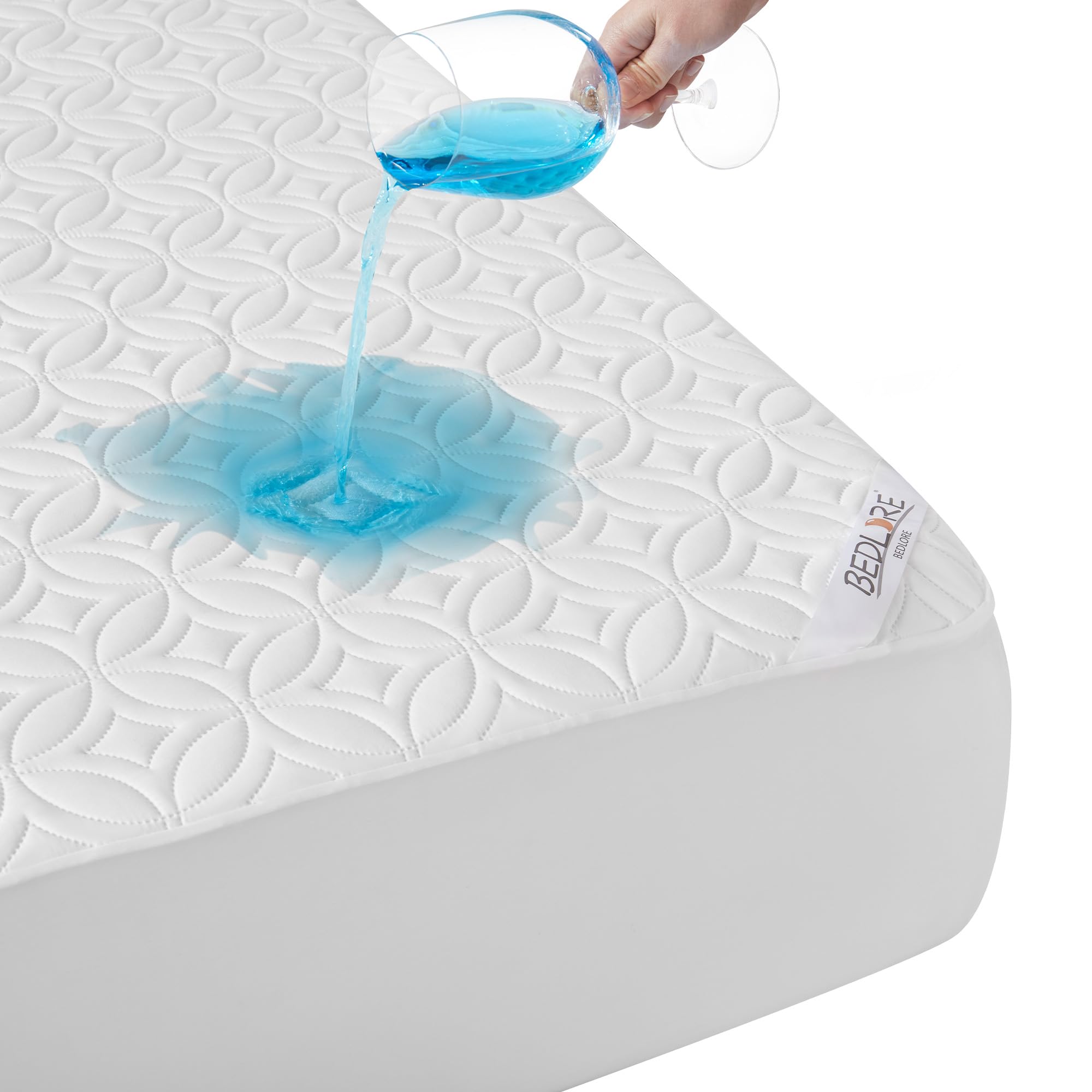BEDLORE Waterproof Mattress Protector, Queen Size Mattress Pad Noiseless with Deep Pocket 6"-18" Depth, Soft Breathable Dirt-Proof Bed Mattress Cover Washable for Home, Bedroom, Hotel (Gray)