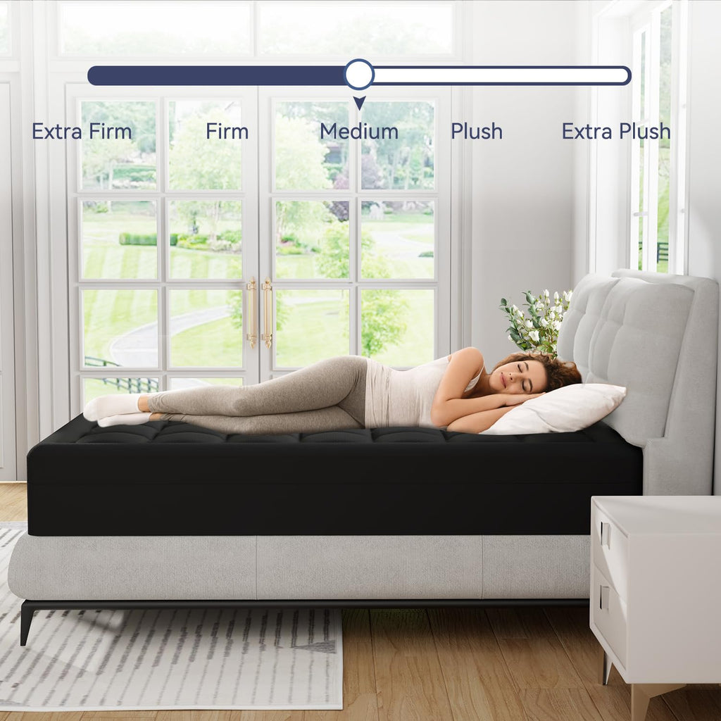 ELEMUSE 3 Inch Queen Size Dual Layer Memory Foam Mattress Topper, 2 Inch Cooling Memory Foam, 1 Inch Luxury Plush Pillowtop, Premium Pressure Relief Bed Pad for Hot Sleepers, Hotel Comfort Upgrade