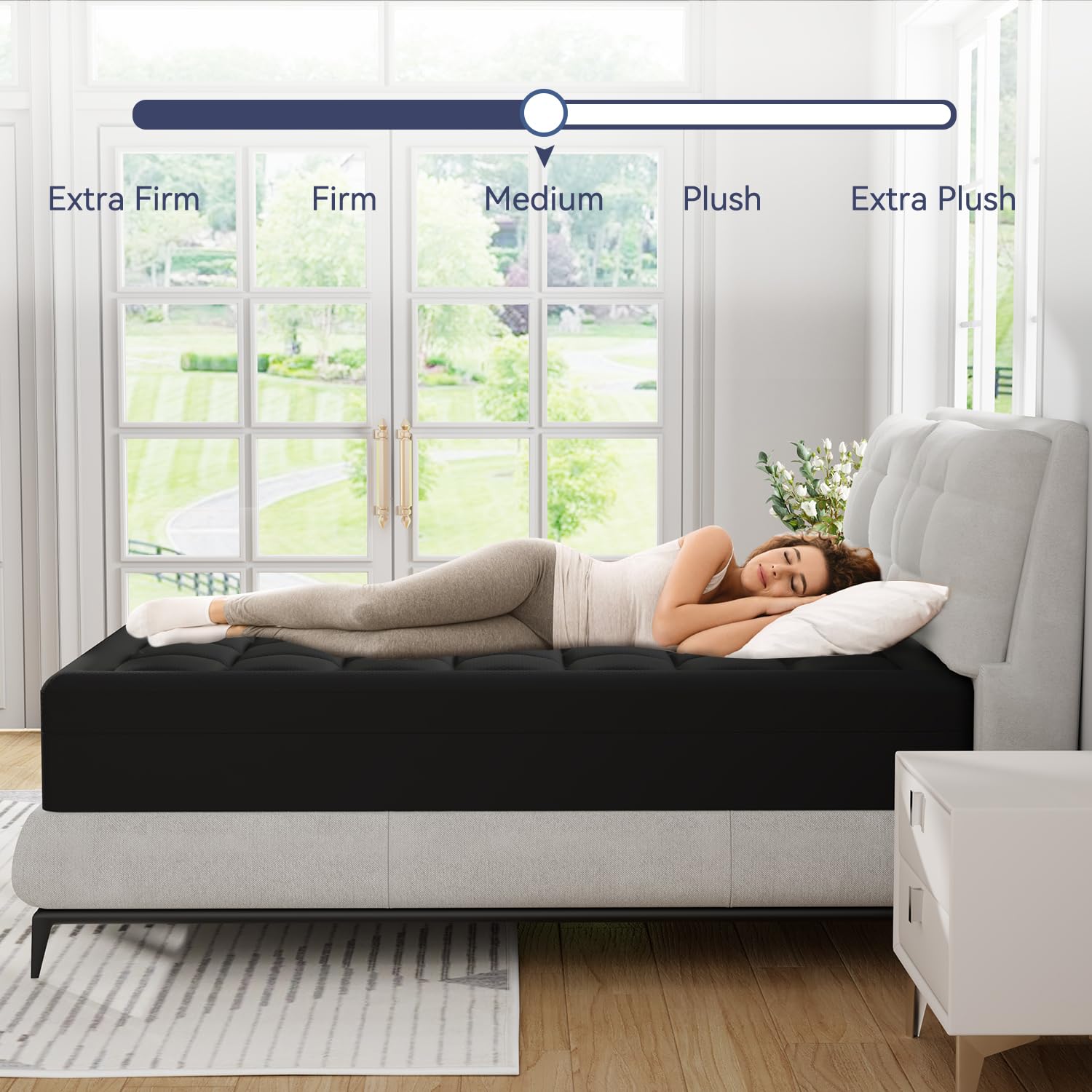 ELEMUSE 3 Inch Queen Size Dual Layer Memory Foam Mattress Topper, 2 Inch Cooling Memory Foam, 1 Inch Luxury Plush Pillowtop, Premium Pressure Relief Bed Pad for Hot Sleepers, Hotel Comfort Upgrade
