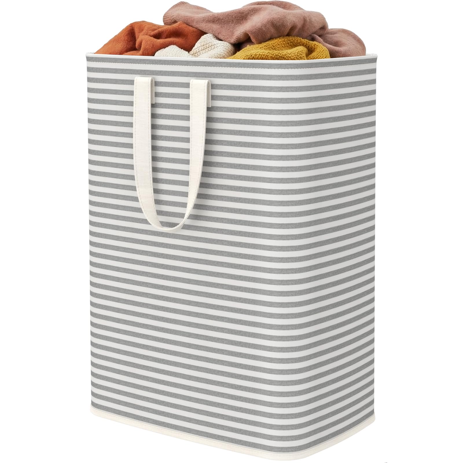 Lifewit 2 Pack Laundry Basket 80L Each, Collapsible Clothes Hamper with Reinforced Handles, Freestanding Waterproof Design for Bedroom and Laundry Room, Grey 160L Total