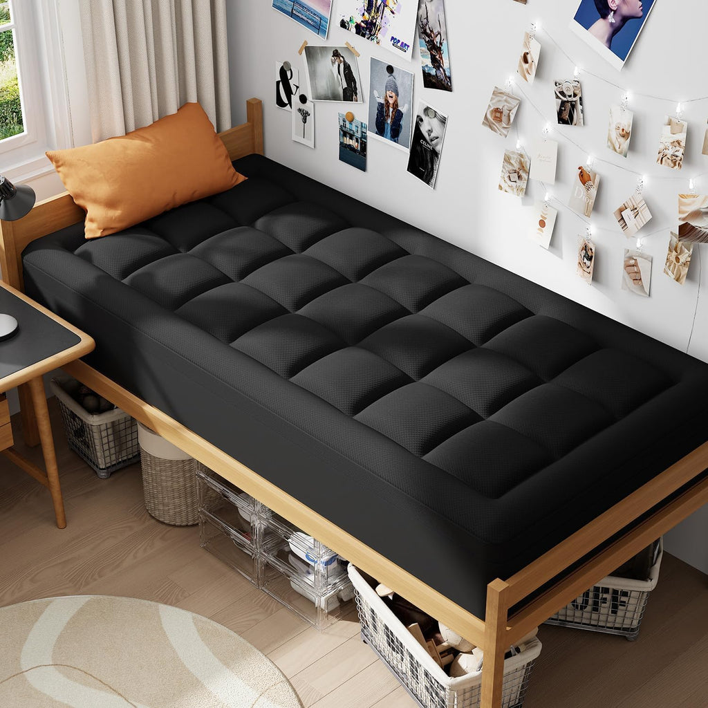 ELEMUSE 3 Inch Queen Size Dual Layer Memory Foam Mattress Topper, 2 Inch Cooling Memory Foam, 1 Inch Luxury Plush Pillowtop, Premium Pressure Relief Bed Pad for Hot Sleepers, Hotel Comfort Upgrade