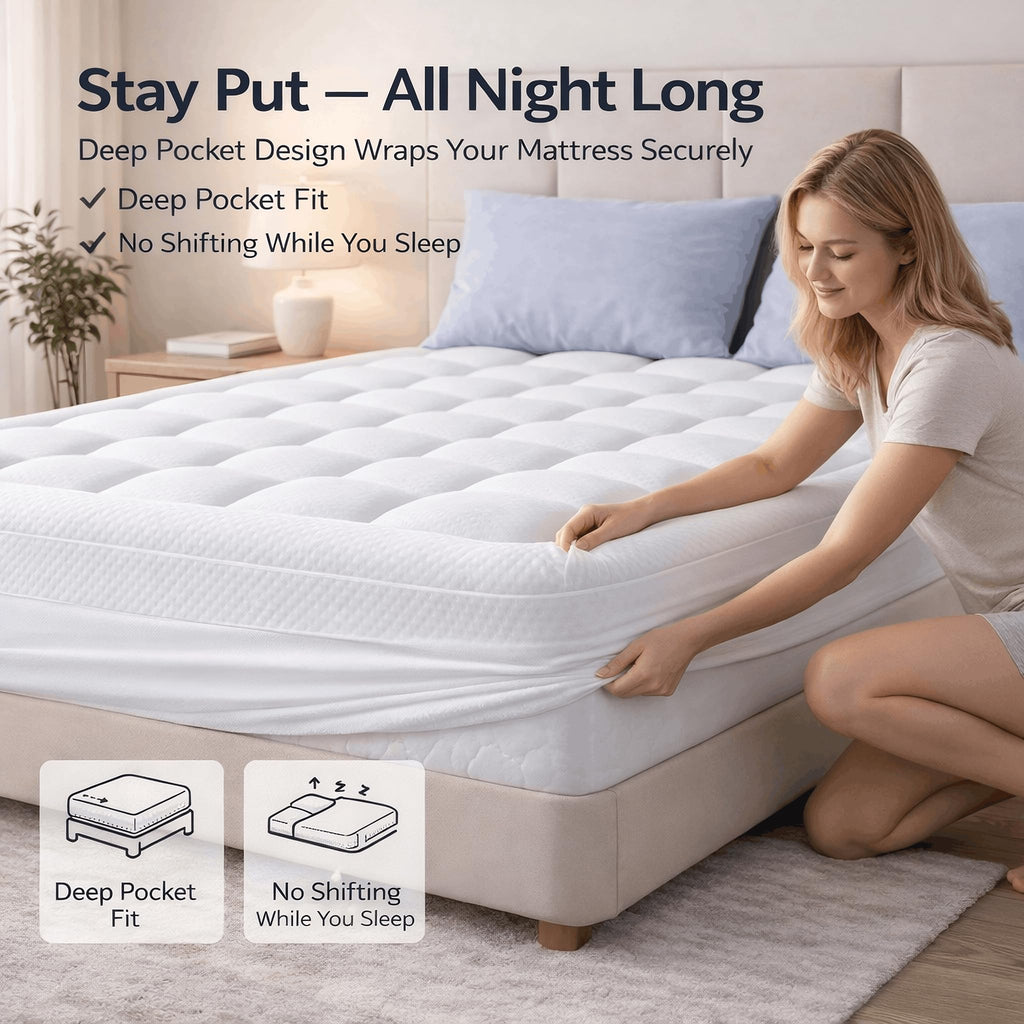 ELEMUSE 3 Inch Queen Size Dual Layer Memory Foam Mattress Topper, 2 Inch Cooling Memory Foam, 1 Inch Luxury Plush Pillowtop, Premium Pressure Relief Bed Pad for Hot Sleepers, Hotel Comfort Upgrade